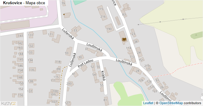 Krušovice - mapa obce