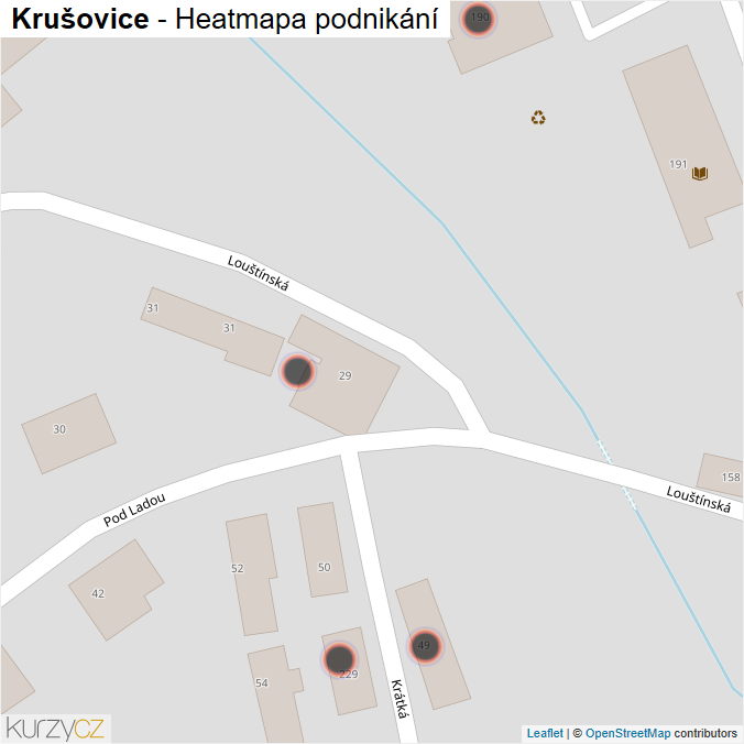 Mapa Krušovice - Firmy v obci.