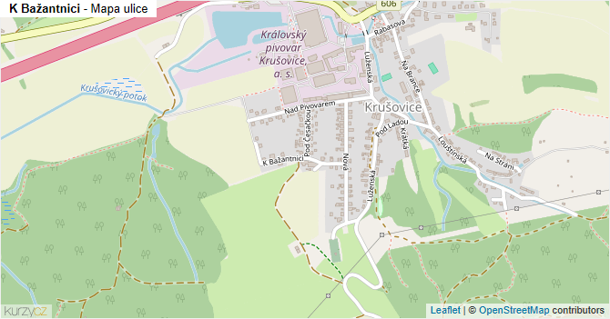 K Bažantnici - mapa ulice