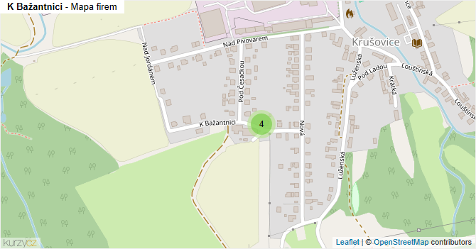 K Bažantnici - mapa firem
