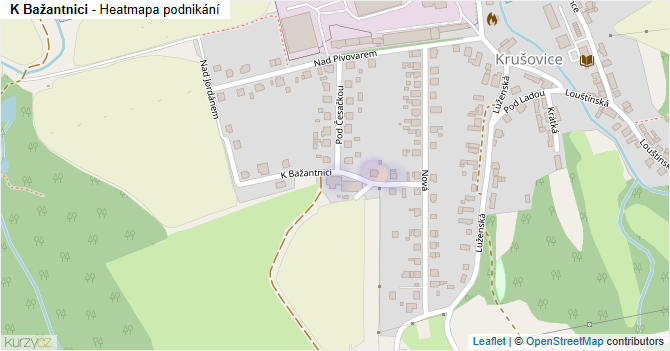 K Bažantnici - mapa podnikání