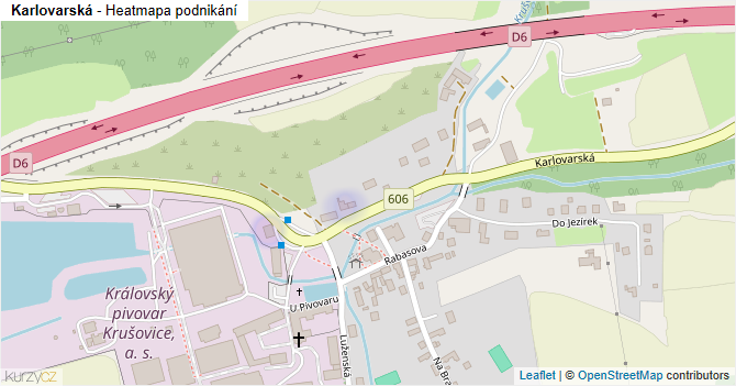 Karlovarská - mapa podnikání