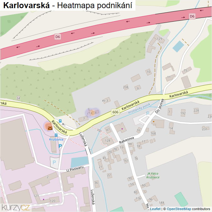 Mapa Karlovarská - Firmy v ulici.