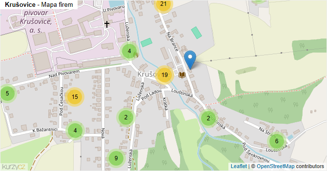 Krušovice - mapa firem