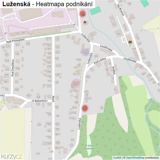 Mapa Luženská - Firmy v ulici.