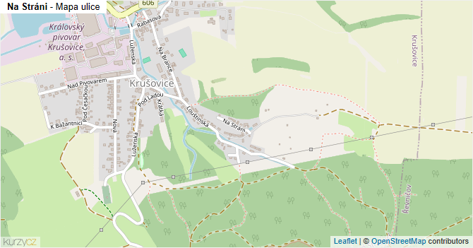 Na Stráni - mapa ulice