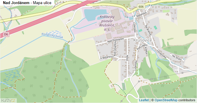 Nad Jordánem - mapa ulice