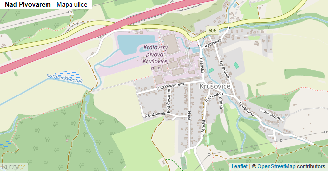 Nad Pivovarem - mapa ulice