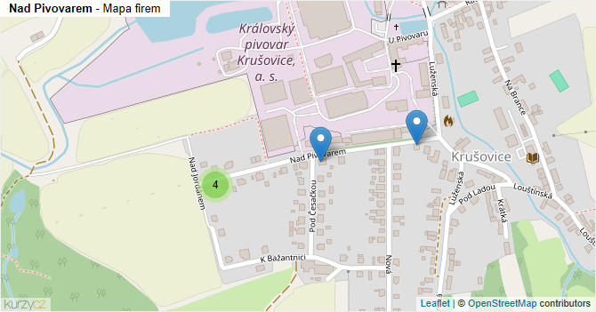Nad Pivovarem - mapa firem