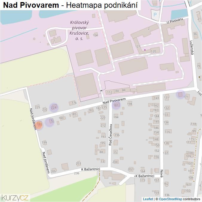 Mapa Nad Pivovarem - Firmy v ulici.