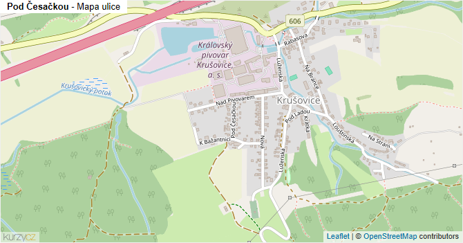 Pod Česačkou - mapa ulice