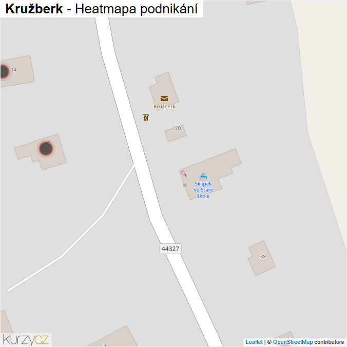Mapa Kružberk - Firmy v obci.