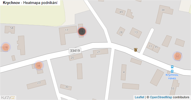 Krychnov - mapa podnikání