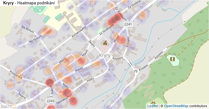 Kryry - mapa podnikání
