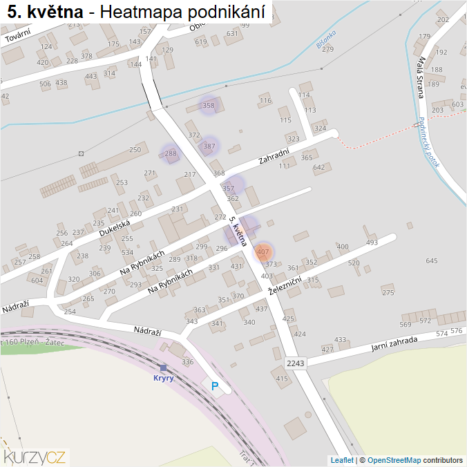Mapa 5. května - Firmy v ulici.