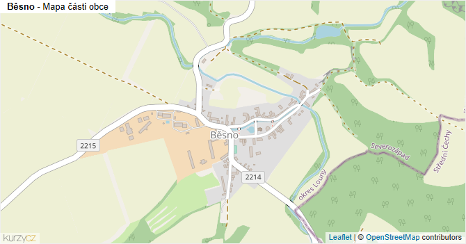 Běsno - mapa části obce