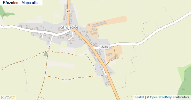 Březnice - mapa ulice