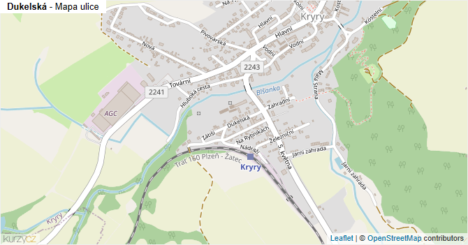 Dukelská - mapa ulice