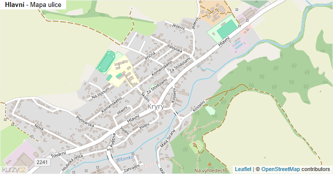 Hlavní - mapa ulice