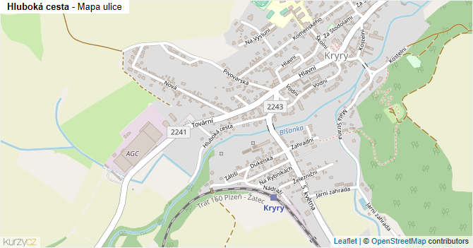 Hluboká cesta - mapa ulice