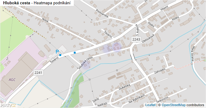 Hluboká cesta - mapa podnikání