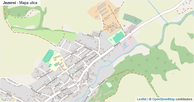 Jezerní - mapa ulice