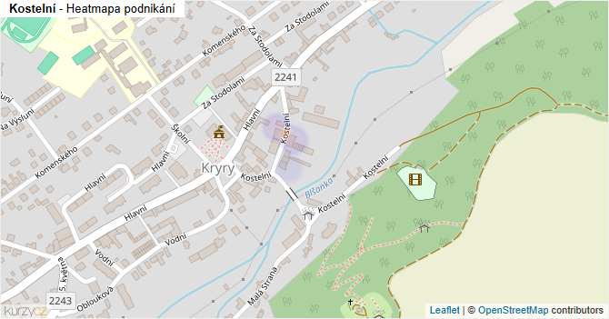 Kostelní - mapa podnikání