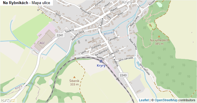 Na Rybníkách - mapa ulice