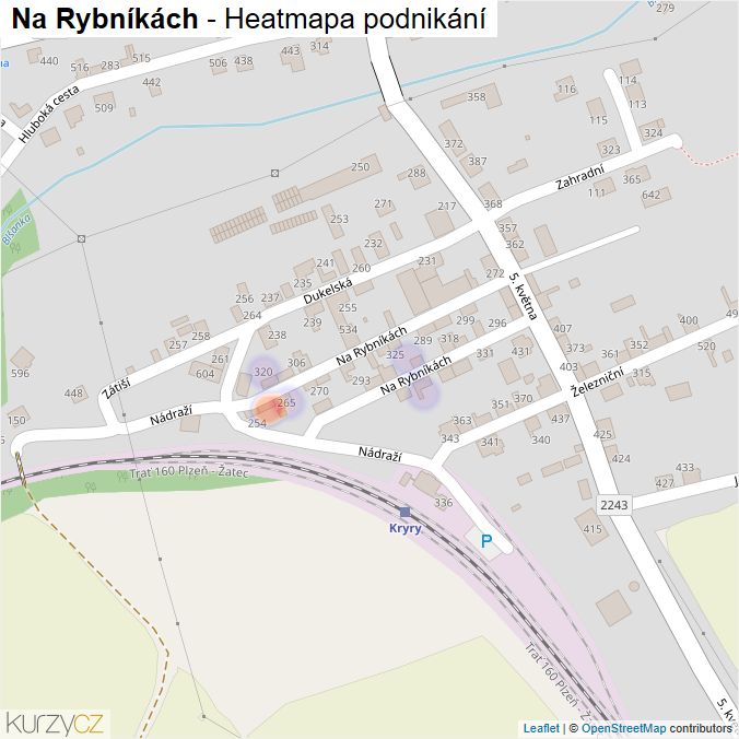Mapa Na Rybníkách - Firmy v ulici.