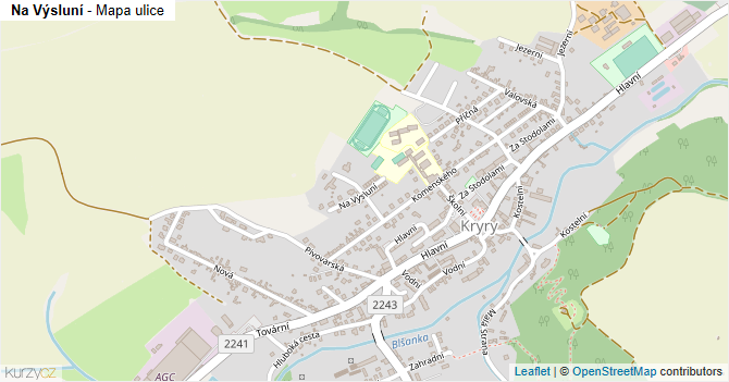Na Výsluní - mapa ulice