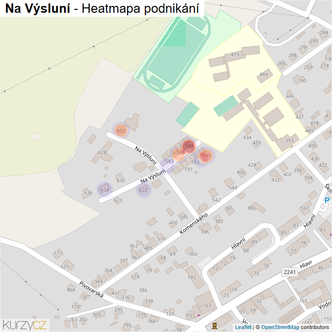 Mapa Na Výsluní - Firmy v ulici.