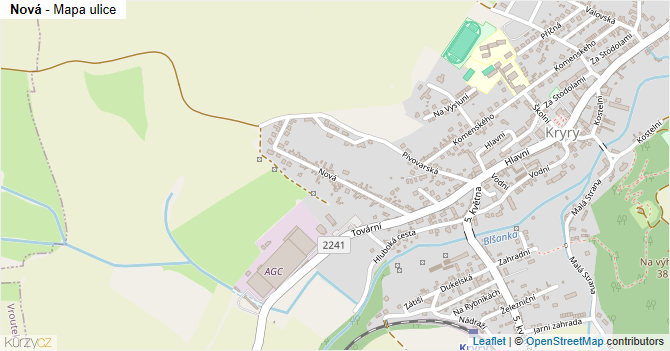 Nová - mapa ulice