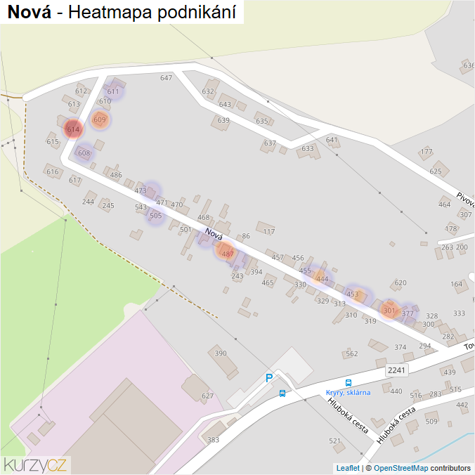 Mapa Nová - Firmy v ulici.