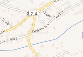Oblouková v obci Kryry - mapa ulice