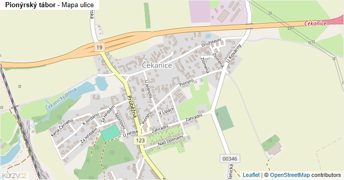 Pionýrský tábor - mapa ulice