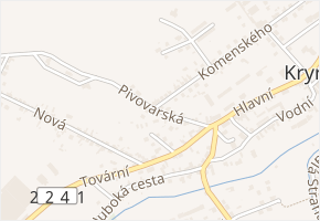 Pivovarská v obci Kryry - mapa ulice