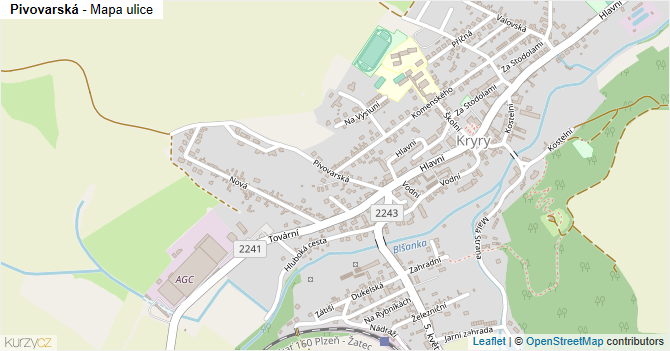 Pivovarská - mapa ulice