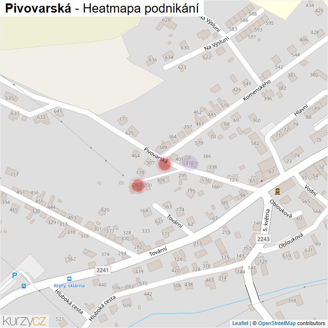 Mapa Pivovarská - Firmy v ulici.