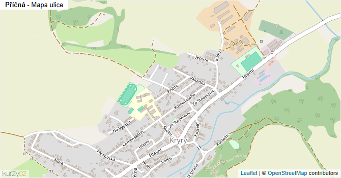 Příčná - mapa ulice