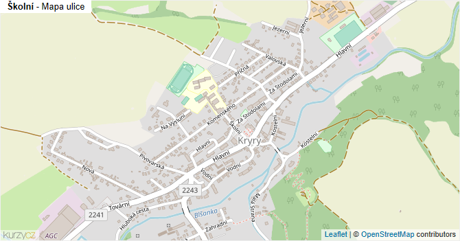Školní - mapa ulice