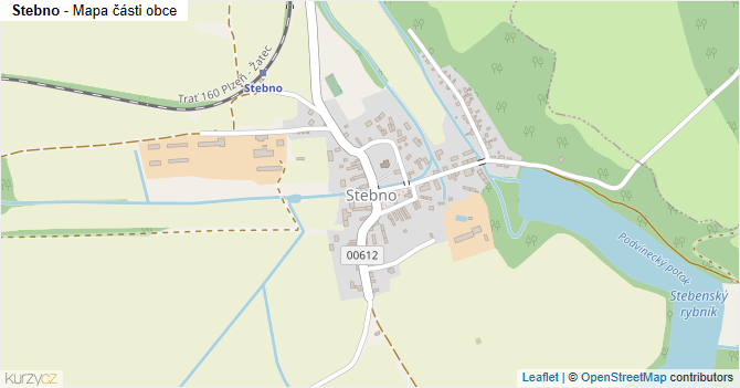 Stebno - mapa části obce