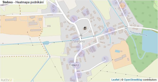 Stebno - mapa podnikání