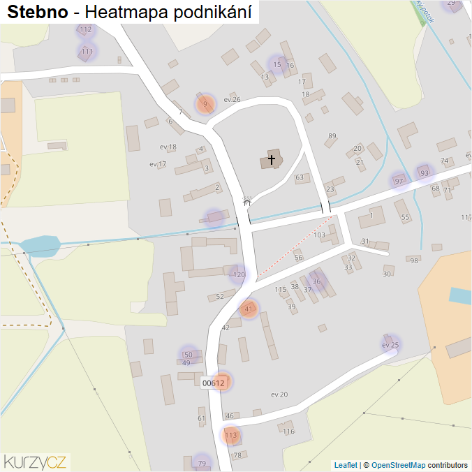 Mapa Stebno - Firmy v části obce.