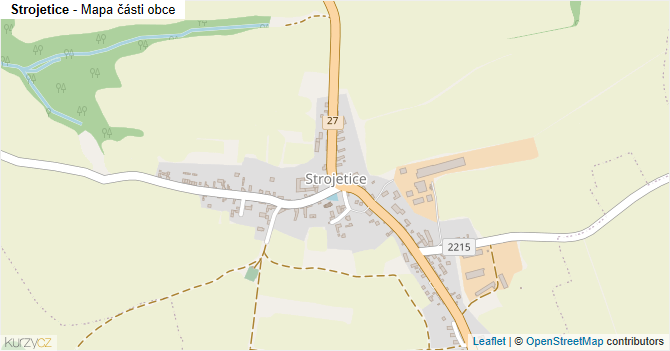 Strojetice - mapa části obce