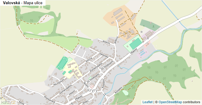 Valovská - mapa ulice