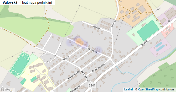 Valovská - mapa podnikání