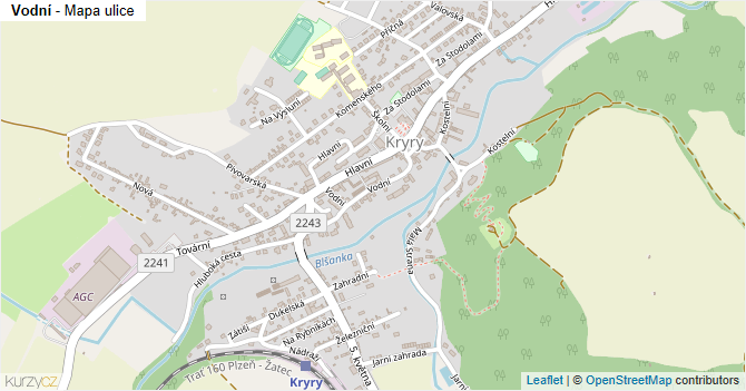 Vodní - mapa ulice