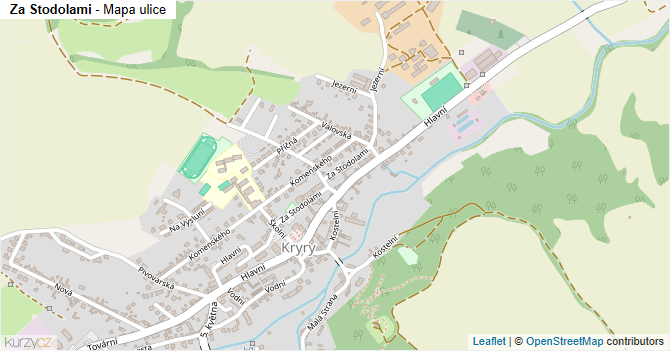 Za Stodolami - mapa ulice