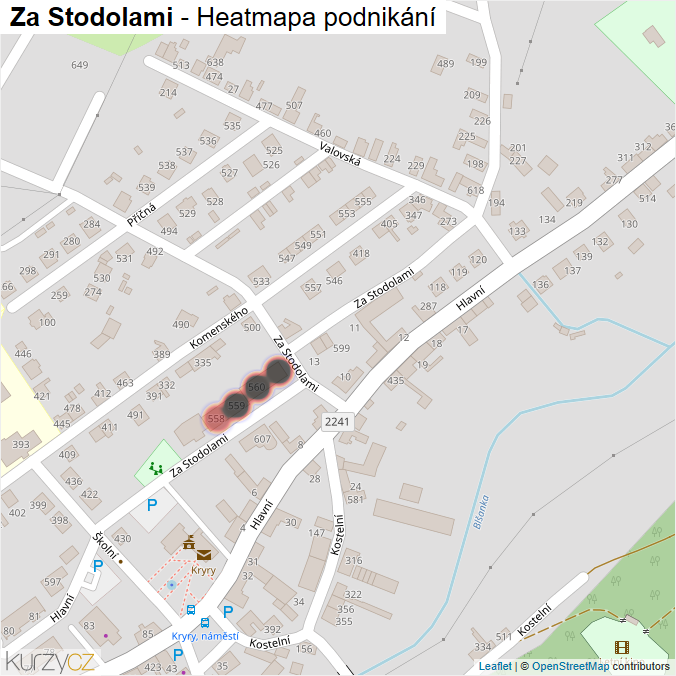 Mapa Za Stodolami - Firmy v ulici.