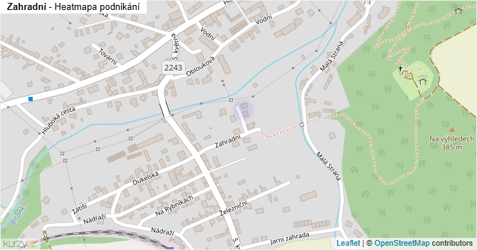 Zahradní - mapa podnikání